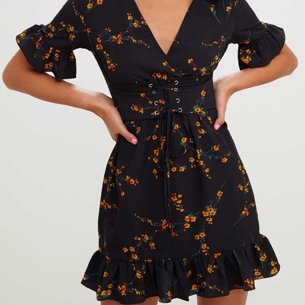 Black floral Dress